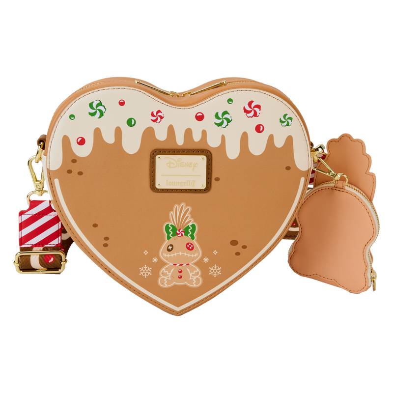 Loungefly Stitch Scented Angel & Stitch Gingerbread Heart Crossbody Bag With Coin Bag - Multicolor - Image 5