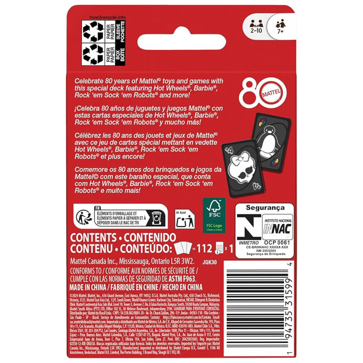 Mattel 80th Anniversary UNO Cards - Image 5