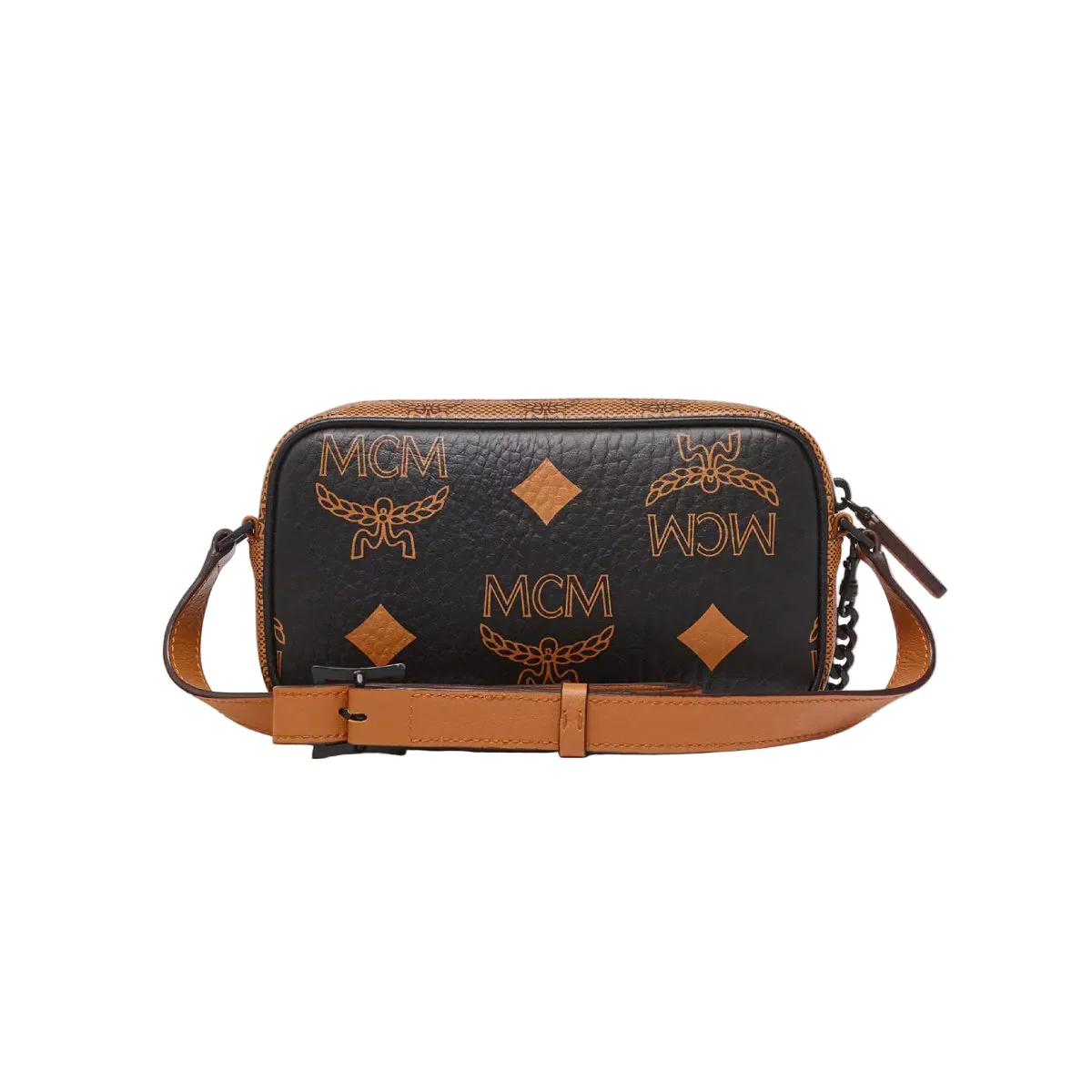 MCM Aren Monogram Mix Small Crossbody Bag with Pouch - Black - Image 4