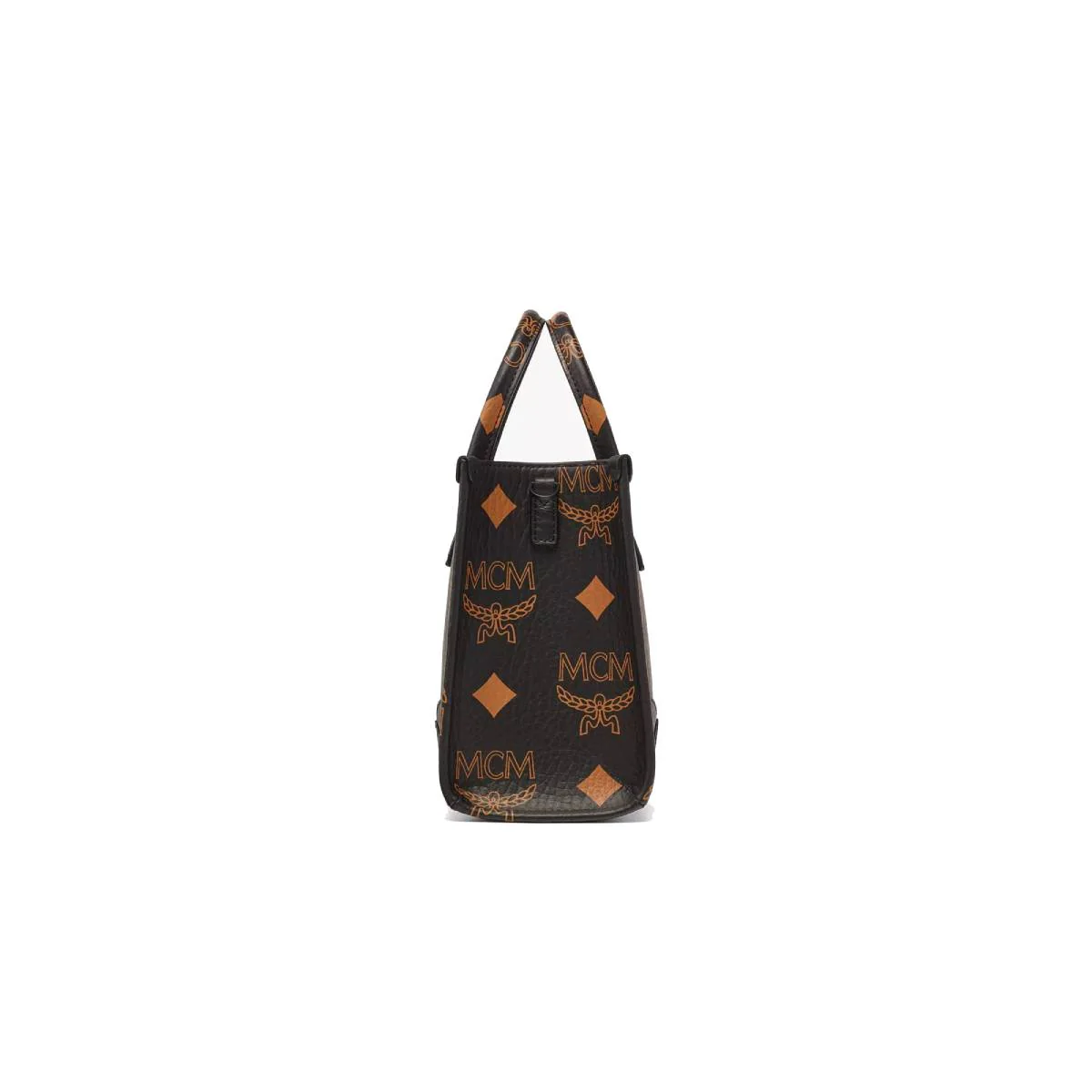 MCM Visetas Small Munchen Tote Bag in Maxi- Black - Image 2