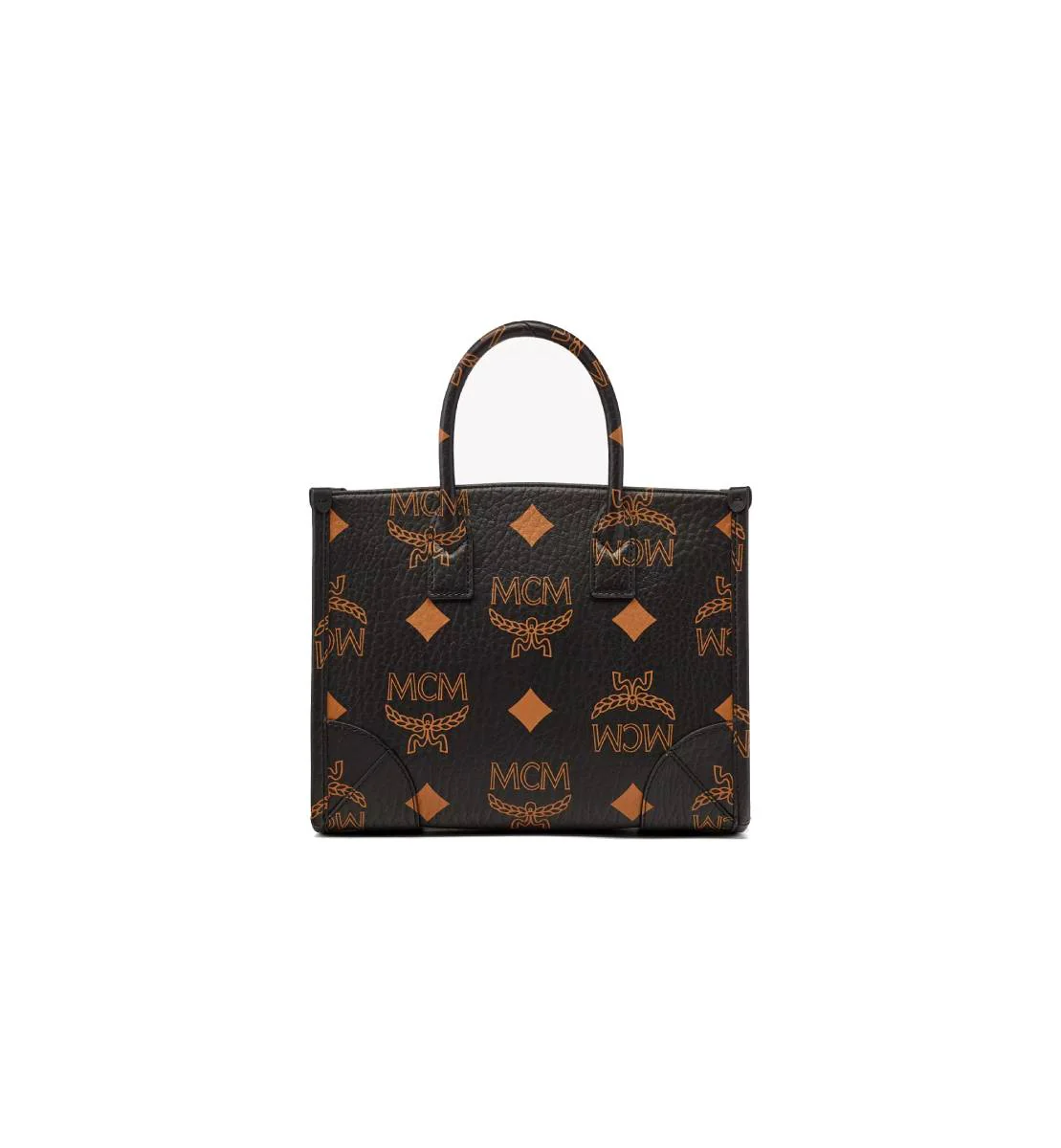 MCM Visetas Small Munchen Tote Bag in Maxi- Black - Image 4