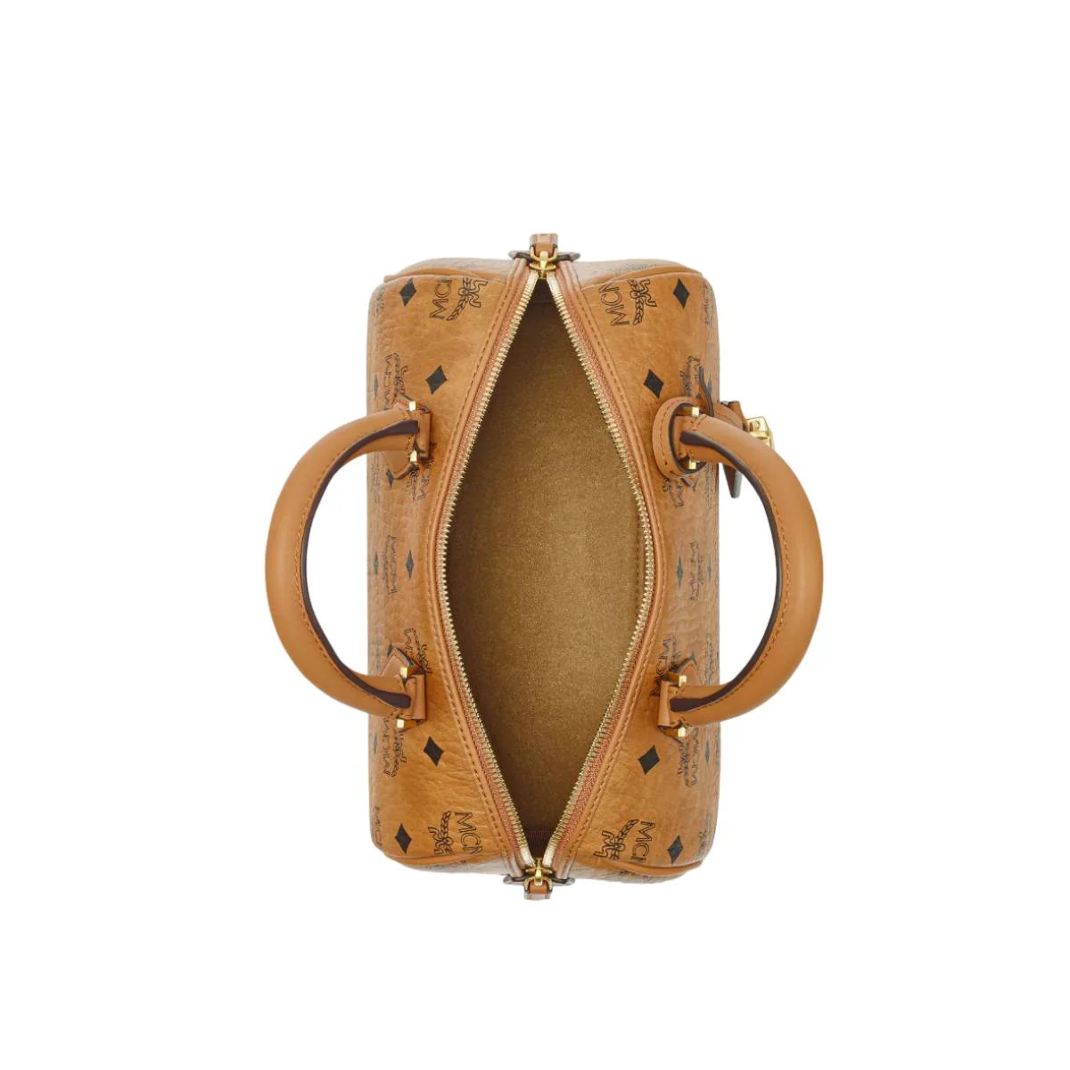 MCM Visetos Small Ella Boston Bag - Cognac - Image 3