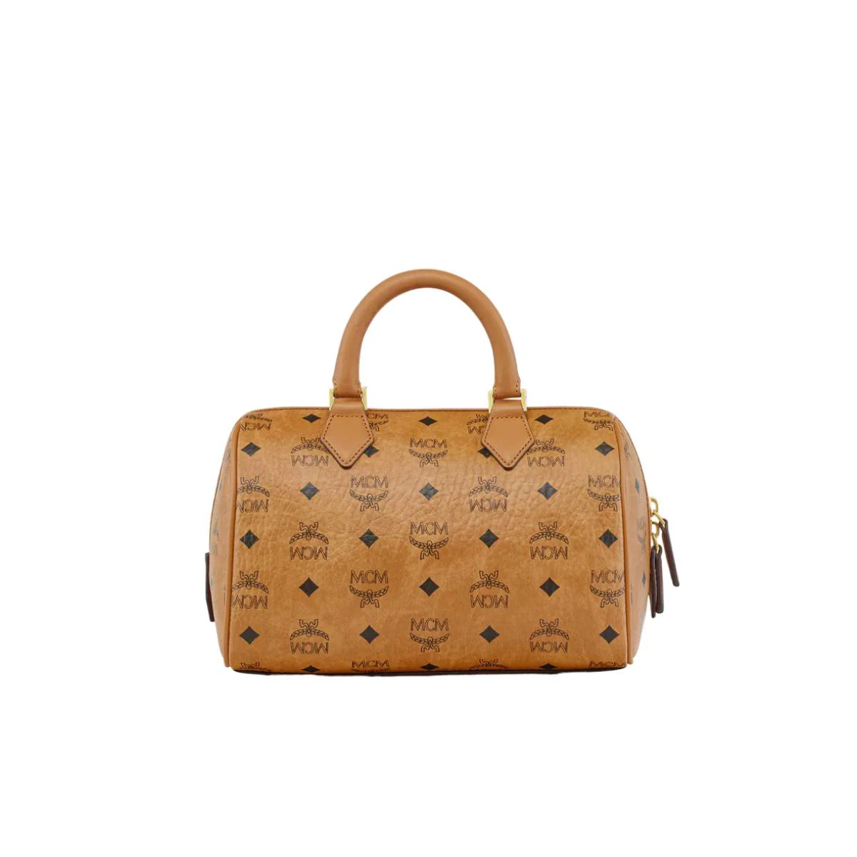MCM Visetos Small Ella Boston Bag - Cognac - Image 4