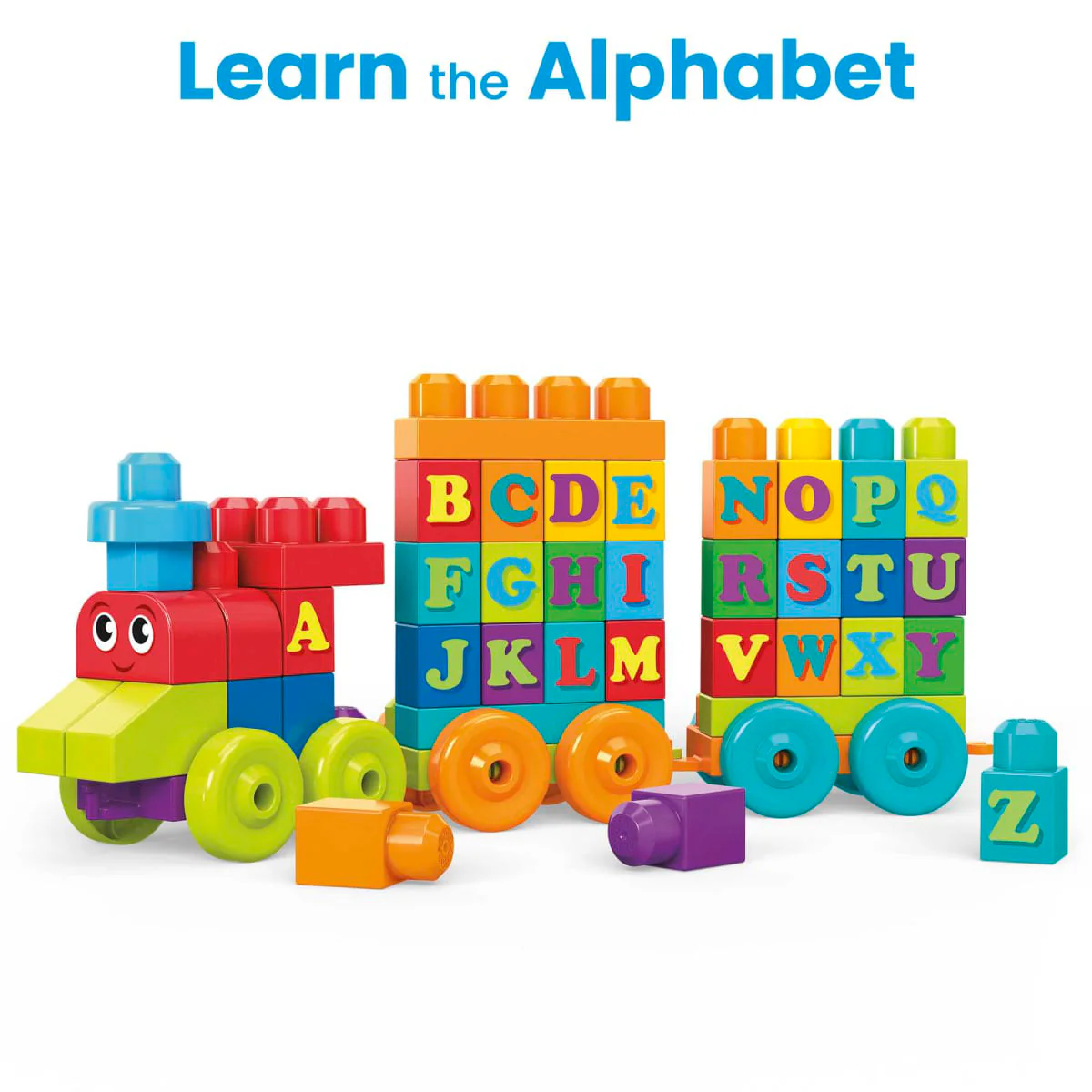 Mega Blocks ABC Learning Train Building Toy Set (60-Pieces) - Image 2