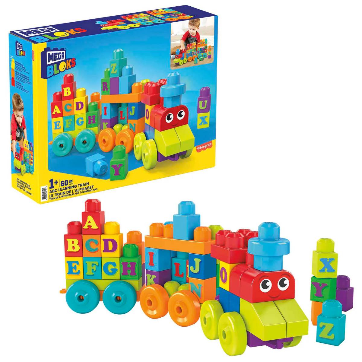 Mega Blocks ABC Learning Train Building Toy Set (60-Pieces) - Image 4