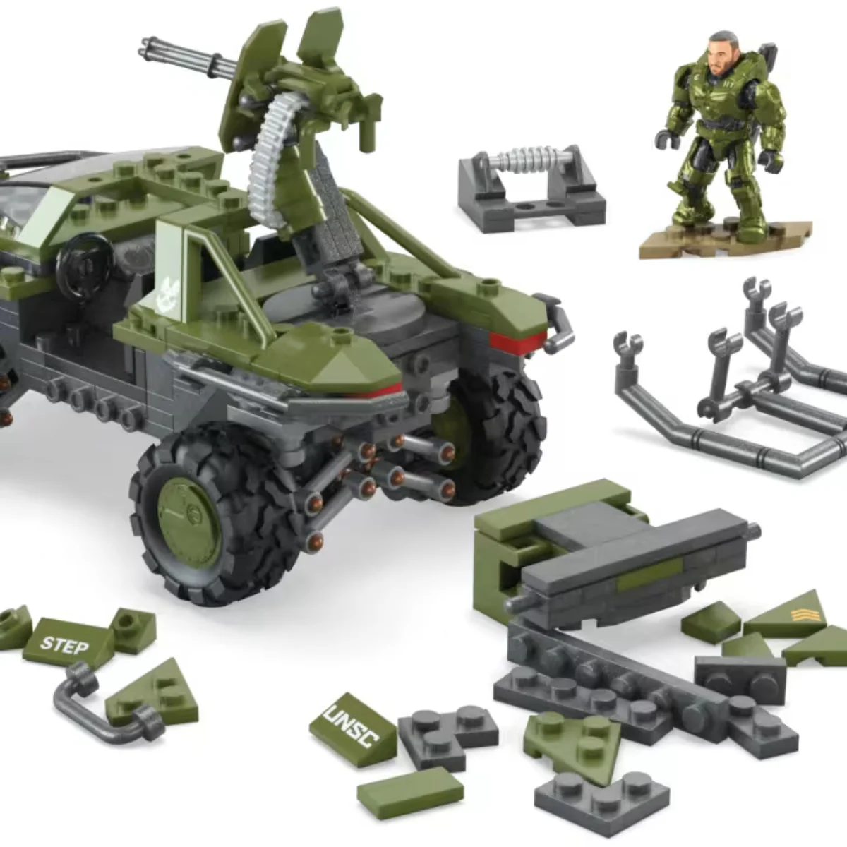 Mega Halo Fleetcom Warthog Vehicle Building Toy Set With 5 Micro Action Figures (469-Pieces) - Image 3