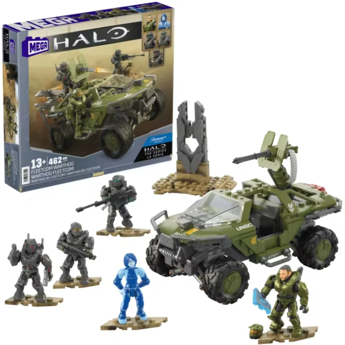 Mega Halo Fleetcom Warthog Vehicle Building Toy Set With 5 Micro Action Figures (469-Pieces) - Image 5