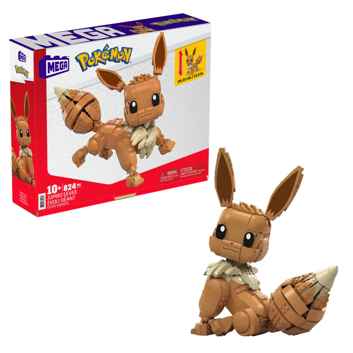 Mega Pokémon Jumbo Eevee Building Toy Set (824-Pieces) - Brown - Image 2