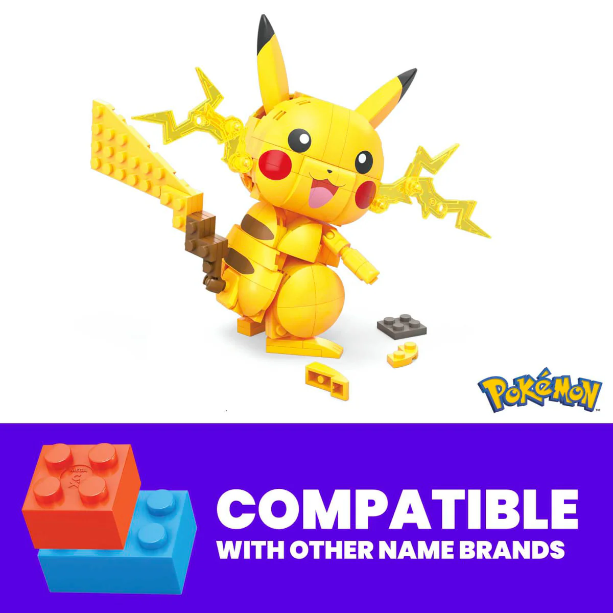 Mega PokÃƒÂ©mon Pikachu Building Toy Kit (211-Pieces) - Yellow - Image 2