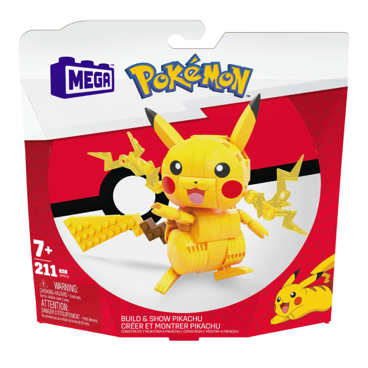 Mega PokÃƒÂ©mon Pikachu Building Toy Kit (211-Pieces) - Yellow - Image 4