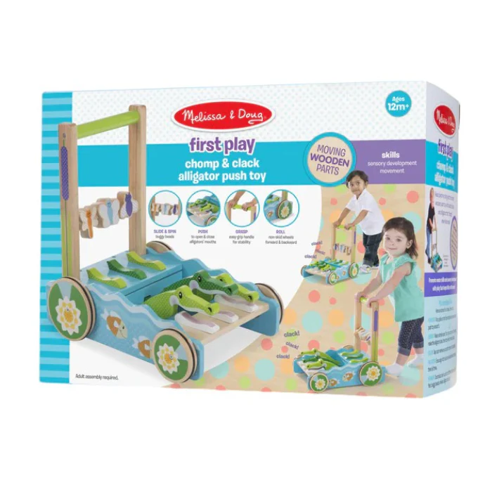 Melissa and Doug First Play Chomp and Clack Alligator Push Toy - Image 3