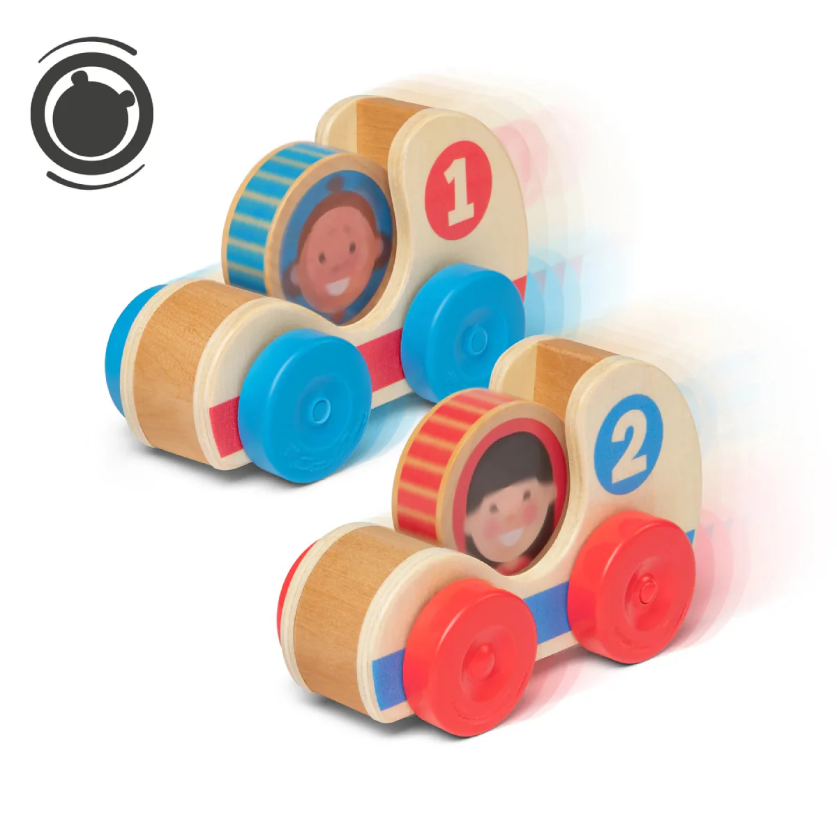 Melissa and Doug GO Tots Wooden Race Cars (4 Pieces) - Image 2