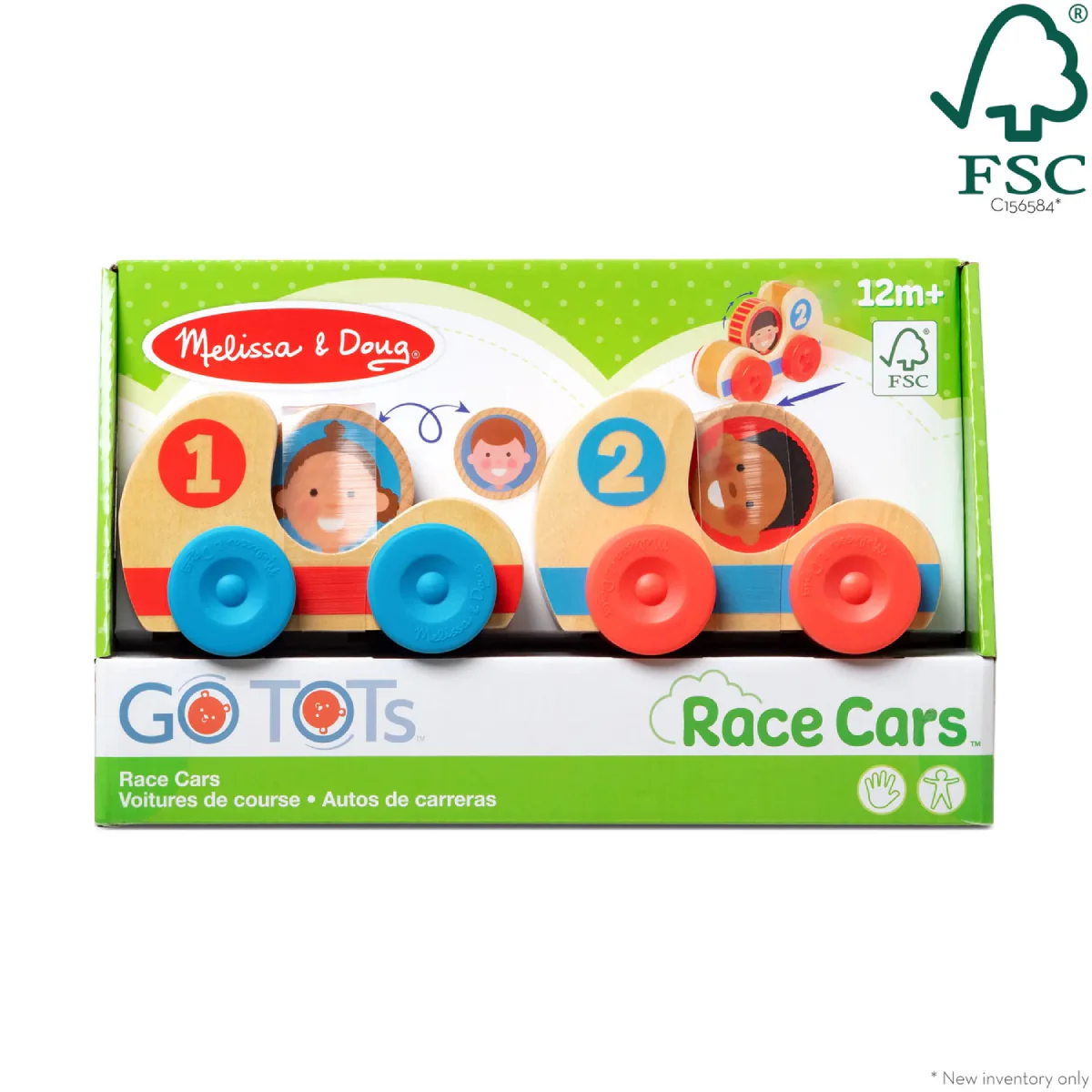 Melissa and Doug GO Tots Wooden Race Cars (4 Pieces) - Image 3