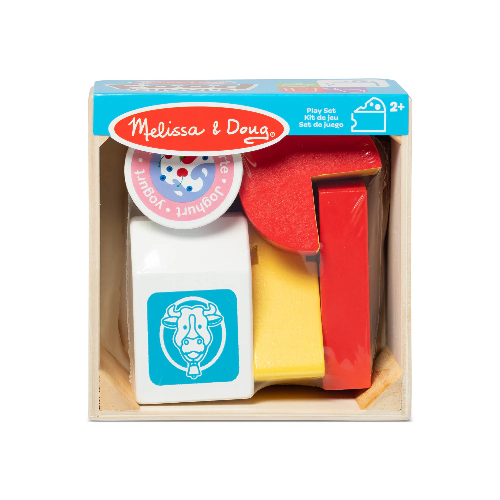 Melissa and Doug Wooden Food Groups Play Set (6-Piece) - Dairy - Image 3
