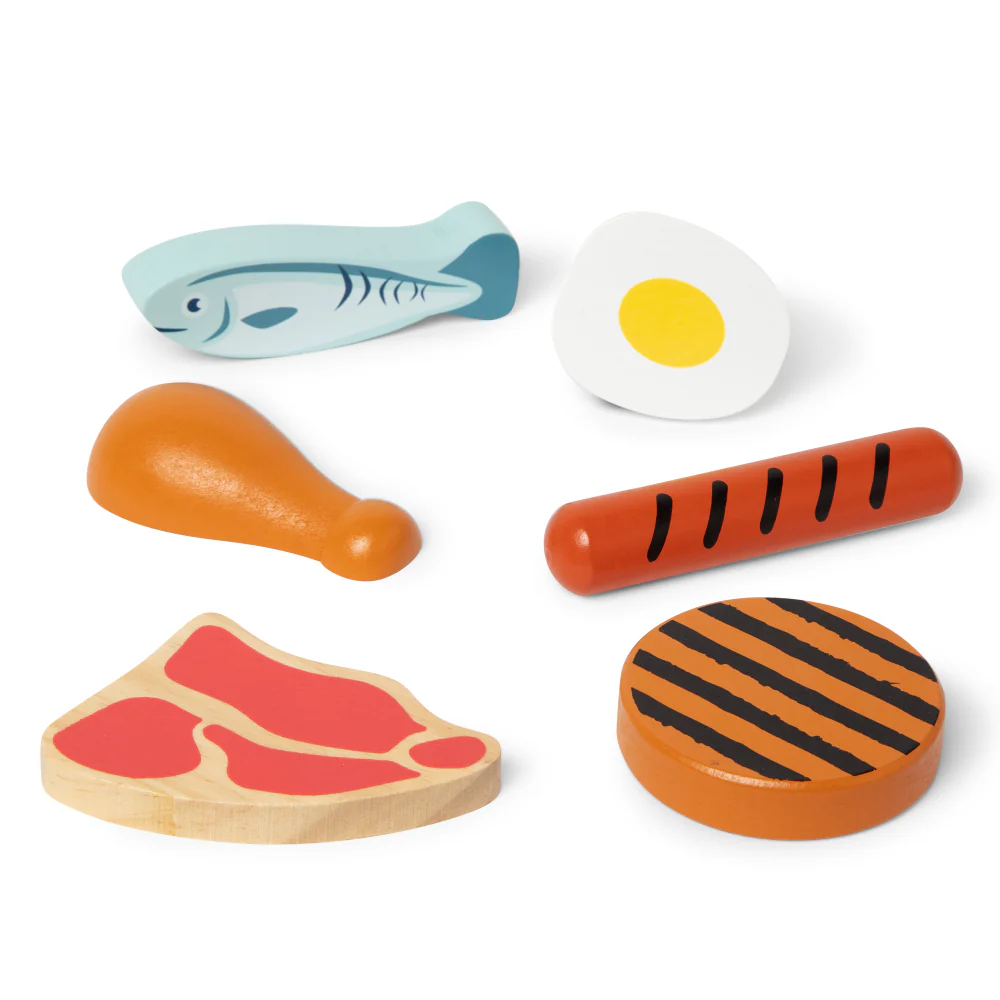 Melissa and Doug Wooden Food Groups Play Set (6-Piece) - Protein - Image 2