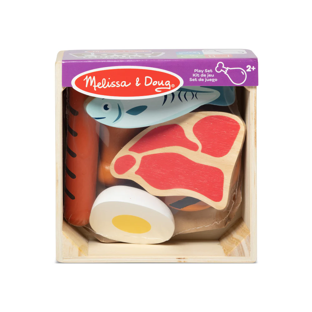Melissa and Doug Wooden Food Groups Play Set (6-Piece) - Protein - Image 3