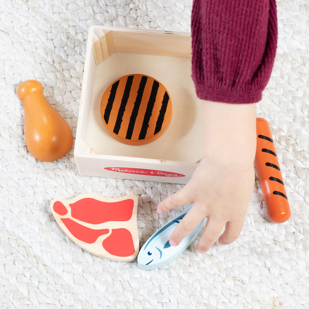 Melissa and Doug Wooden Food Groups Play Set (6-Piece) - Protein - Image 4