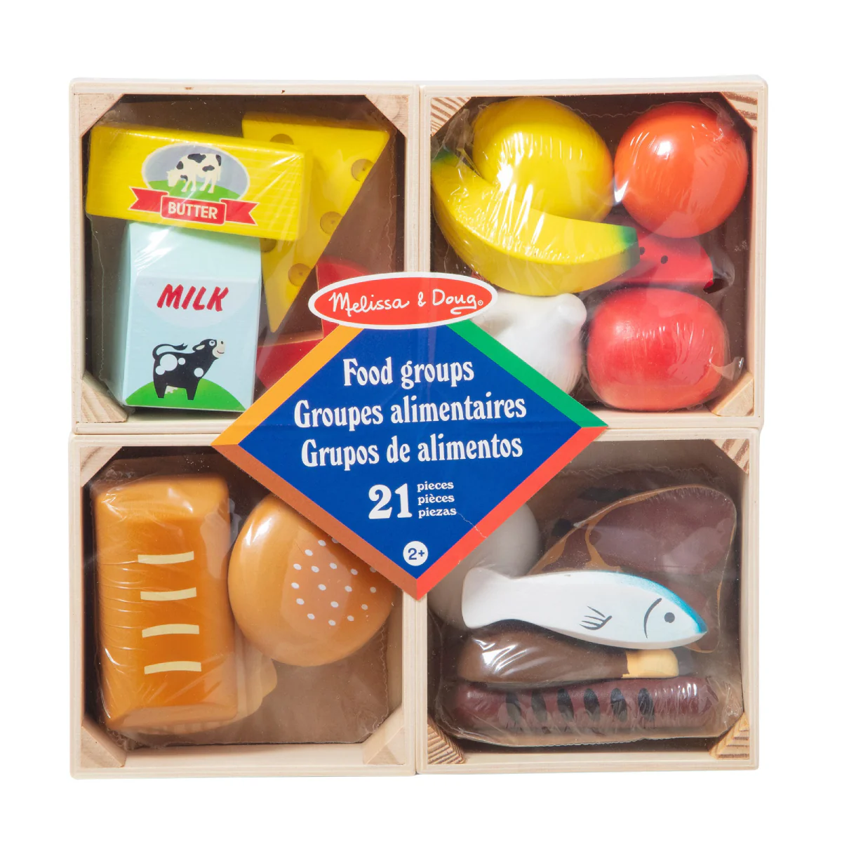 Melissa & Doug Food Groups Wooden Food Play Set - Image 3