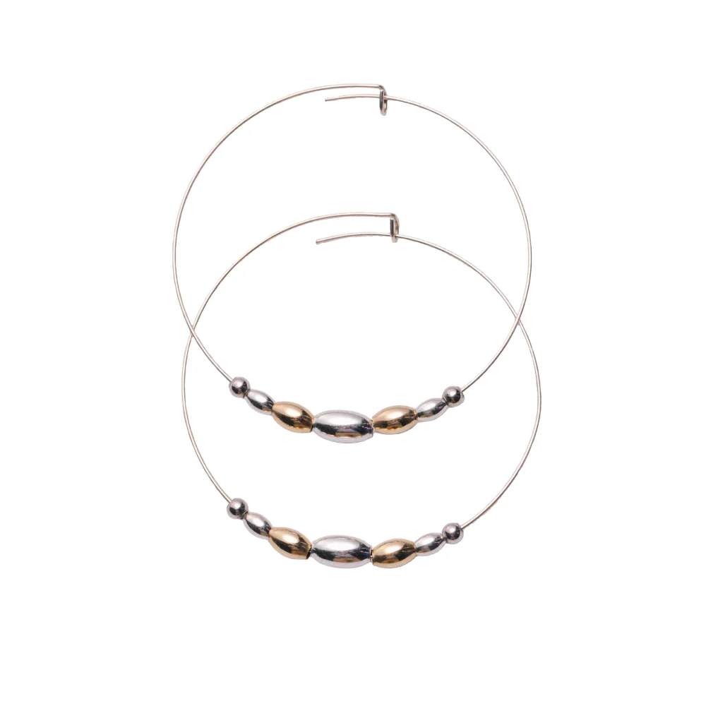 Metal Alchemist Alchemy Beaded Hoops Earrings