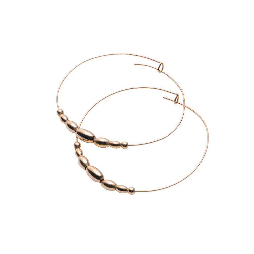 Metal Alchemist Alchemy Beaded Hoops Earrings - Image 3