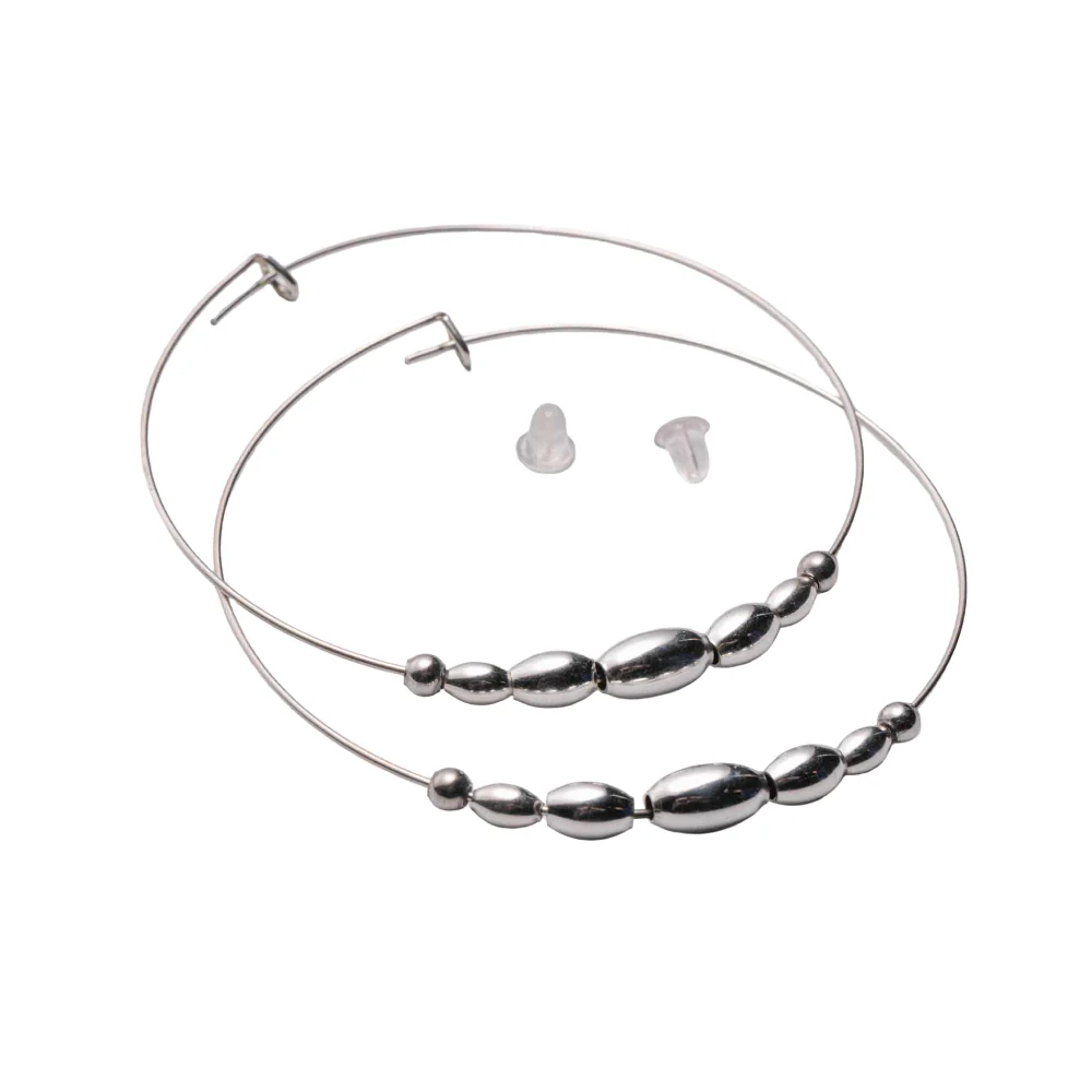 Metal Alchemist Alchemy Beaded Hoops Earrings - Image 5