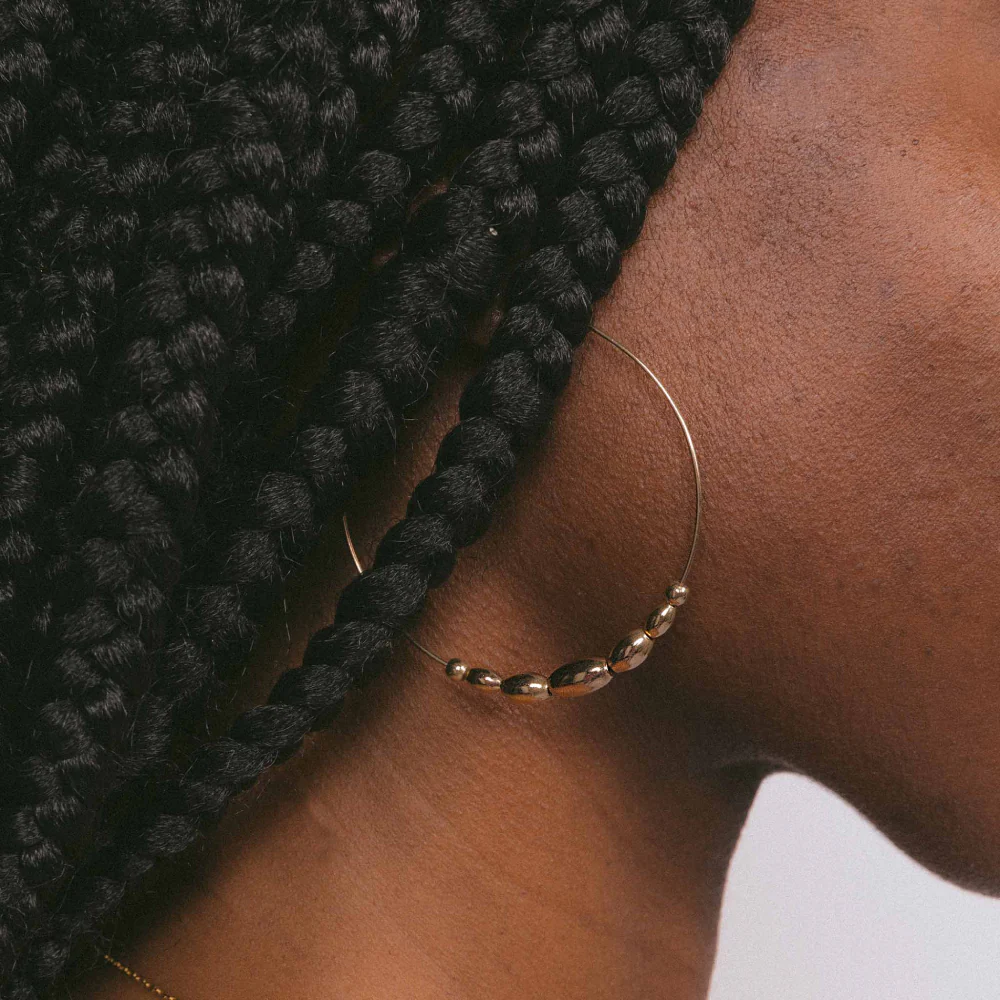 Metal Alchemist Alchemy Beaded Hoops Earrings - Image 6
