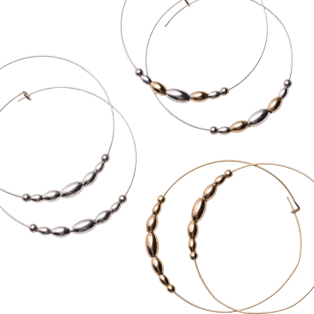 Metal Alchemist Alchemy Beaded Hoops Earrings - Image 7