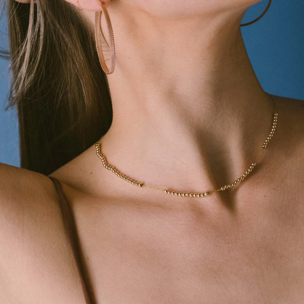 Metal Alchemist Dainty Round Alchemy Beaded Lasso Necklace - Image 3