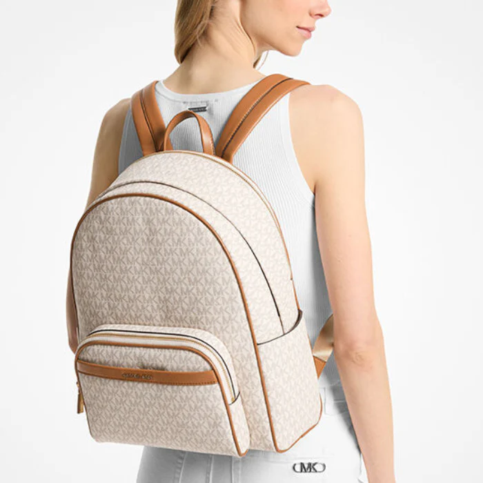 Michael Kors Bex Large Backpack - Vanilla/Acorn - Image 4