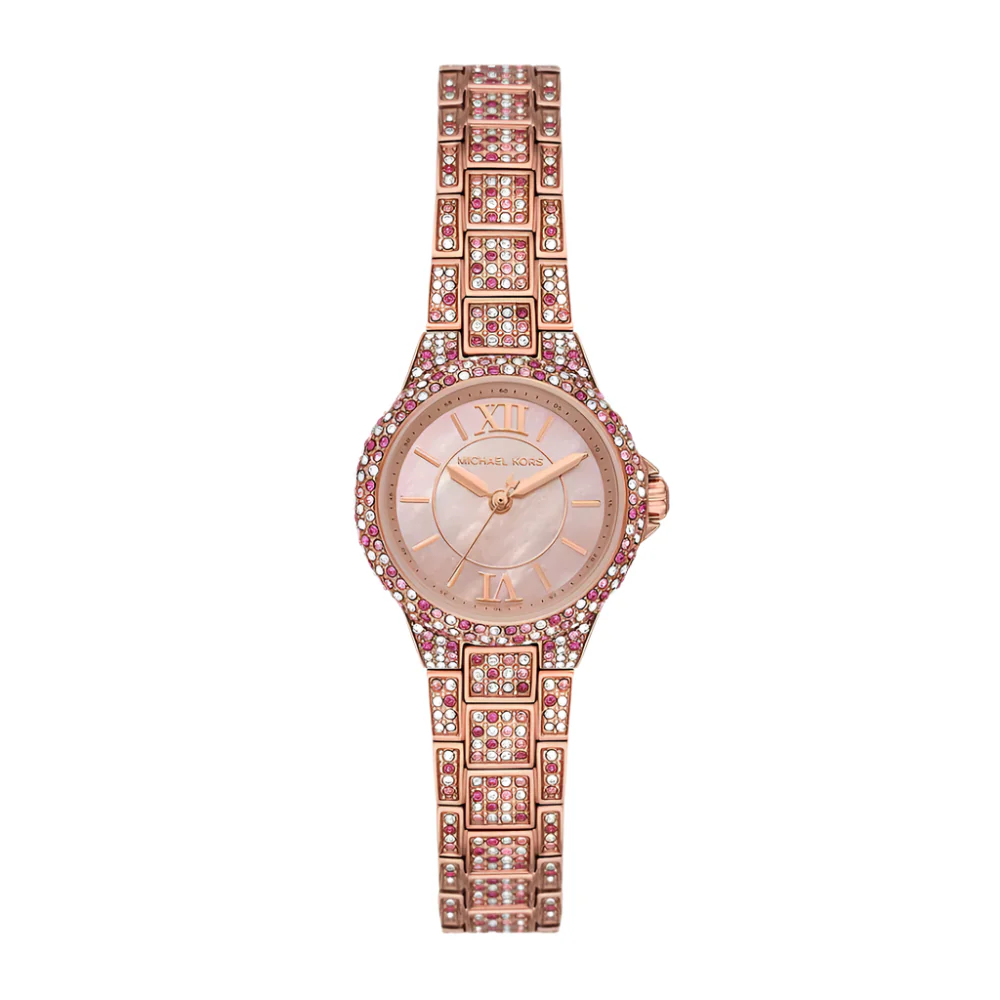Michael Kors Petite Camille Women's 26mm Rose Gold Analog Bracelet Watch - Pink Dial