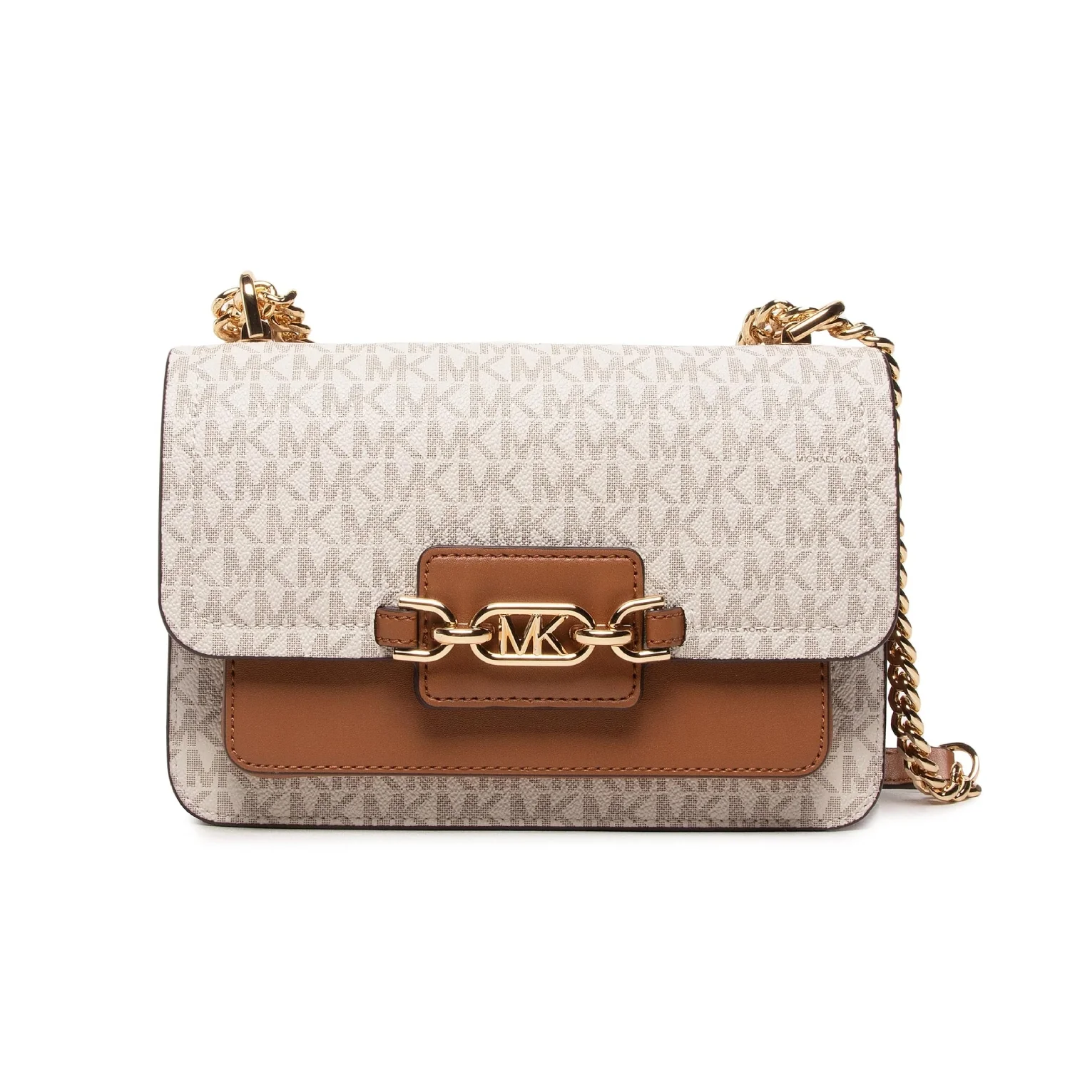 Michael Kors Heather Large Shoulder Bag - Vanilla/Acorn - Image 2