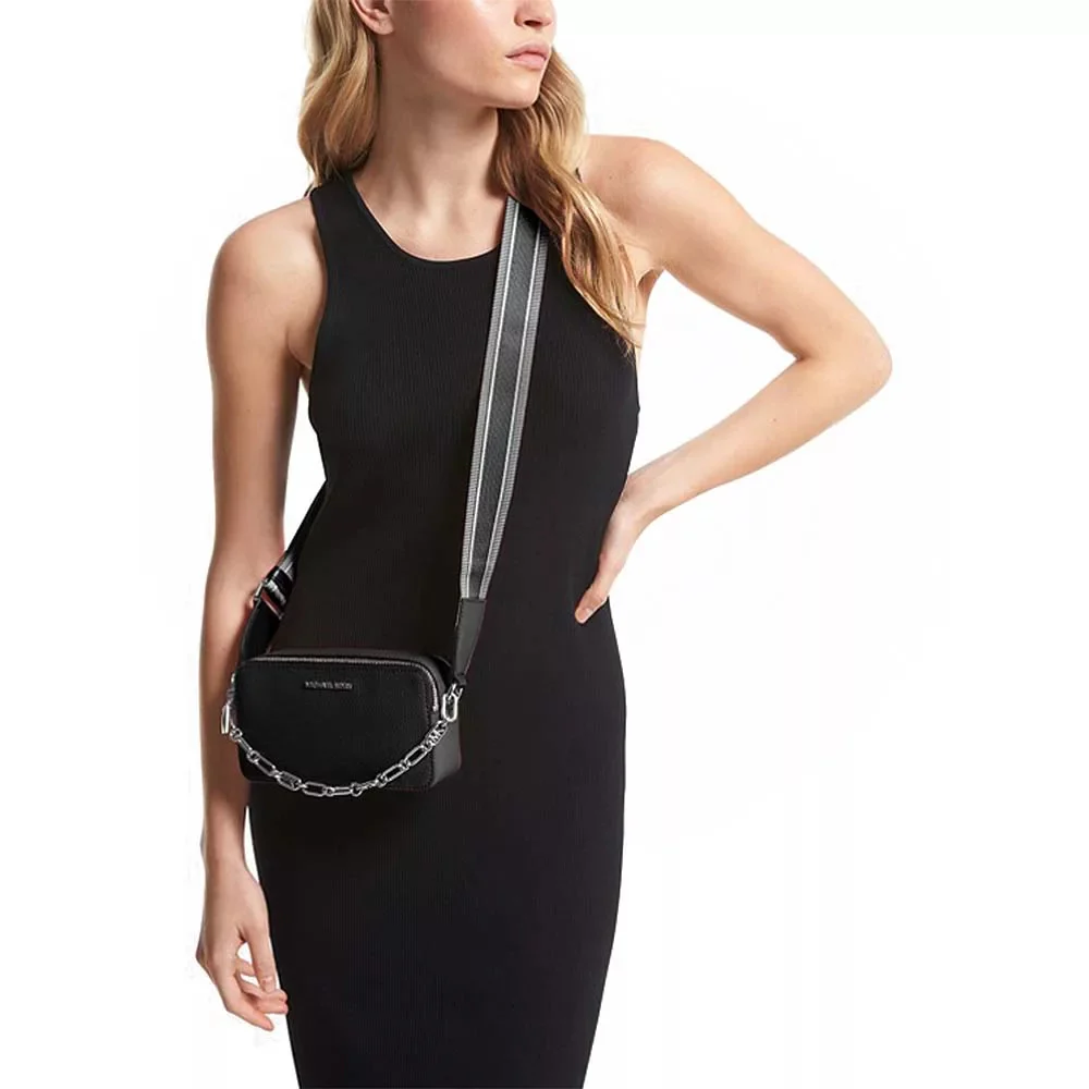 Michael Kors Jet Set Small Double-Zip Camera Bag - Black - Image 5
