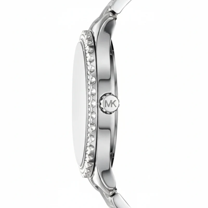 Michael Kors Layton Women's 38mm Analog Silver Bracelet Watch - Beige Dial - Image 2