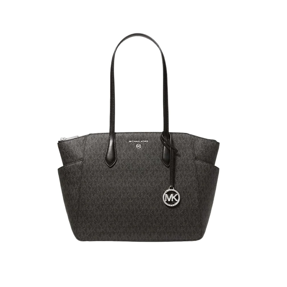 Michael Kors Marilyn Medium Logo Tote Bag - Black - Image 2