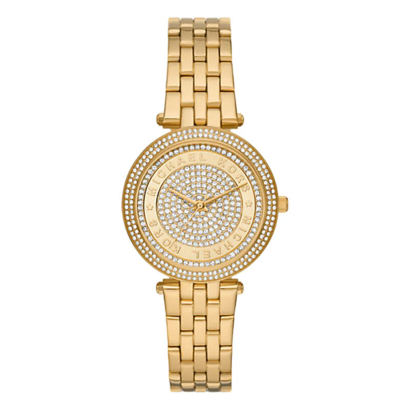 Michael Kors Mini Darci Pave Women's 34mm Analog Bracelet Watch - Gold