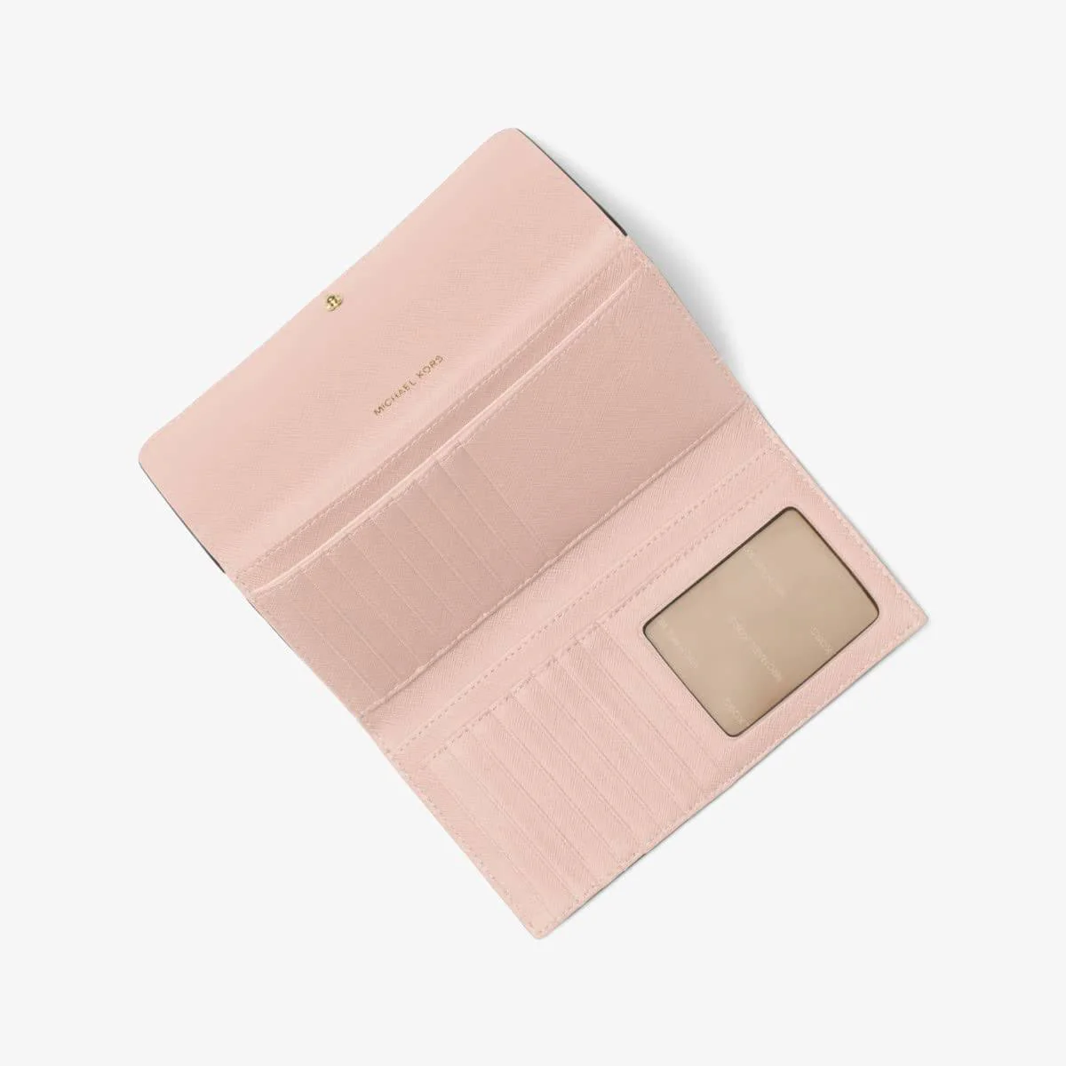 Michael Kors Pebbled Tri-Fold Wallet - Soft Pink - Image 2