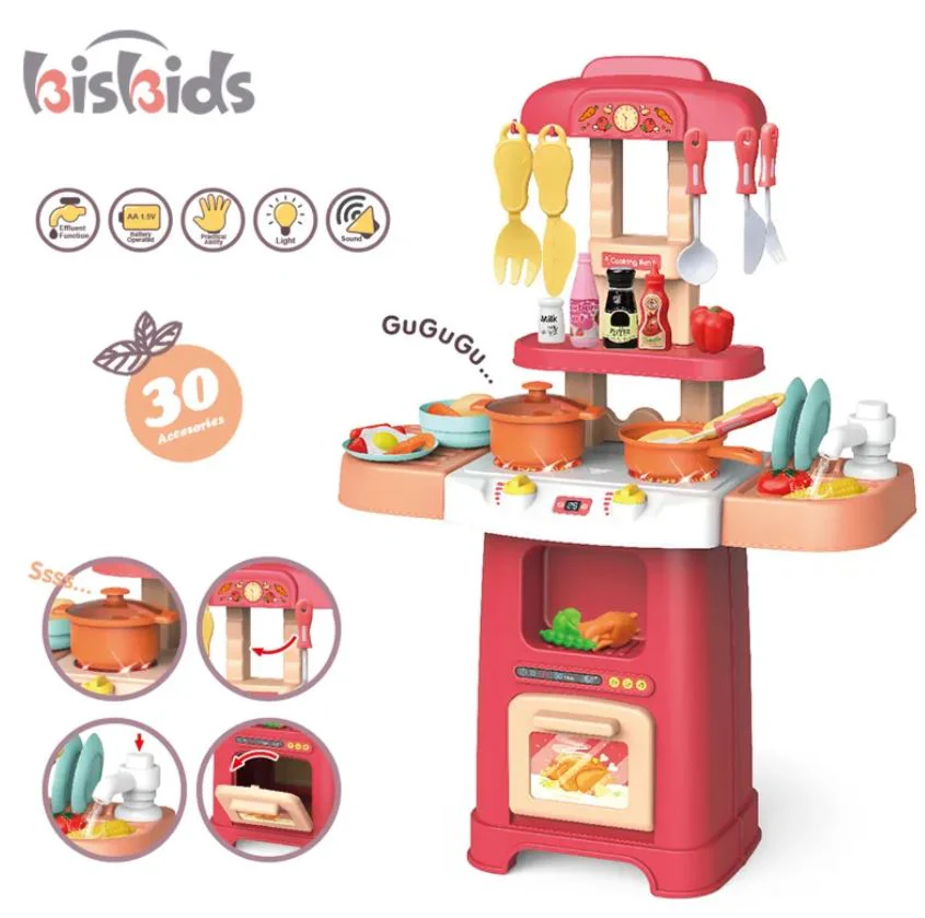 Modern Electronic Play Kitchen with 30 pcs - Image 3