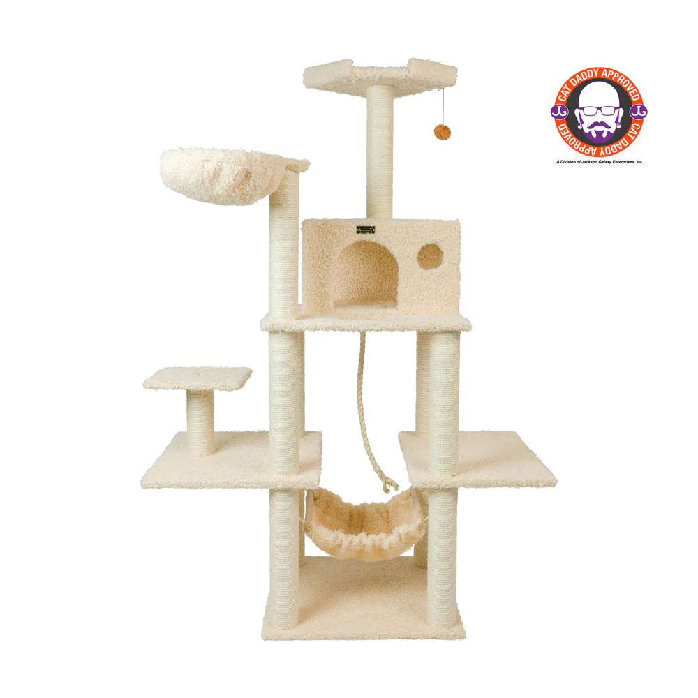 Mult -Level Real Wood Cat Tree Hammock Bed, Climbing Center For Cats And Kittens - Image 6