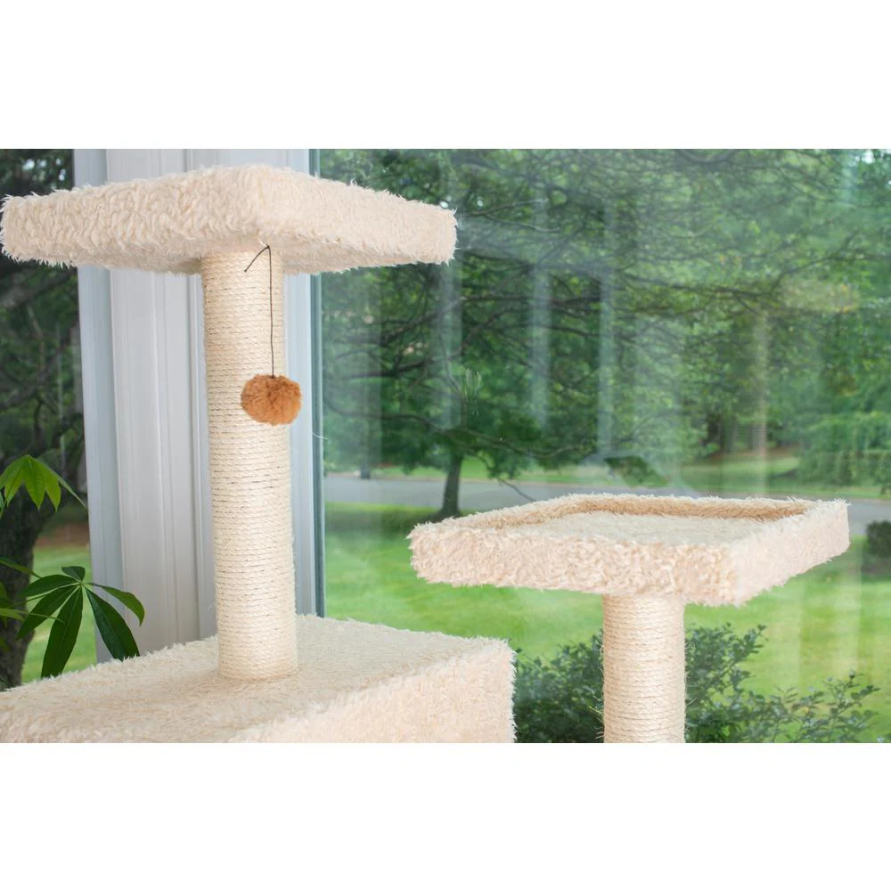 Multi-Level Real Wood Cat Tree With Two Spacious Condos - Image 2