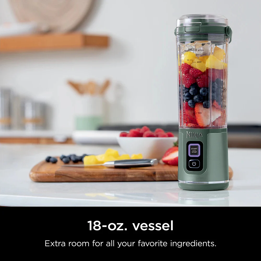 Ninja Blast BC151EM 18 oz Blast Cordless Portable Blender with Leak-Proof Lid - Forest Green - Image 2