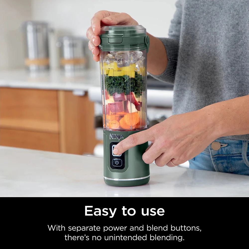 Ninja Blast BC151EM 18 oz Blast Cordless Portable Blender with Leak-Proof Lid - Forest Green - Image 3
