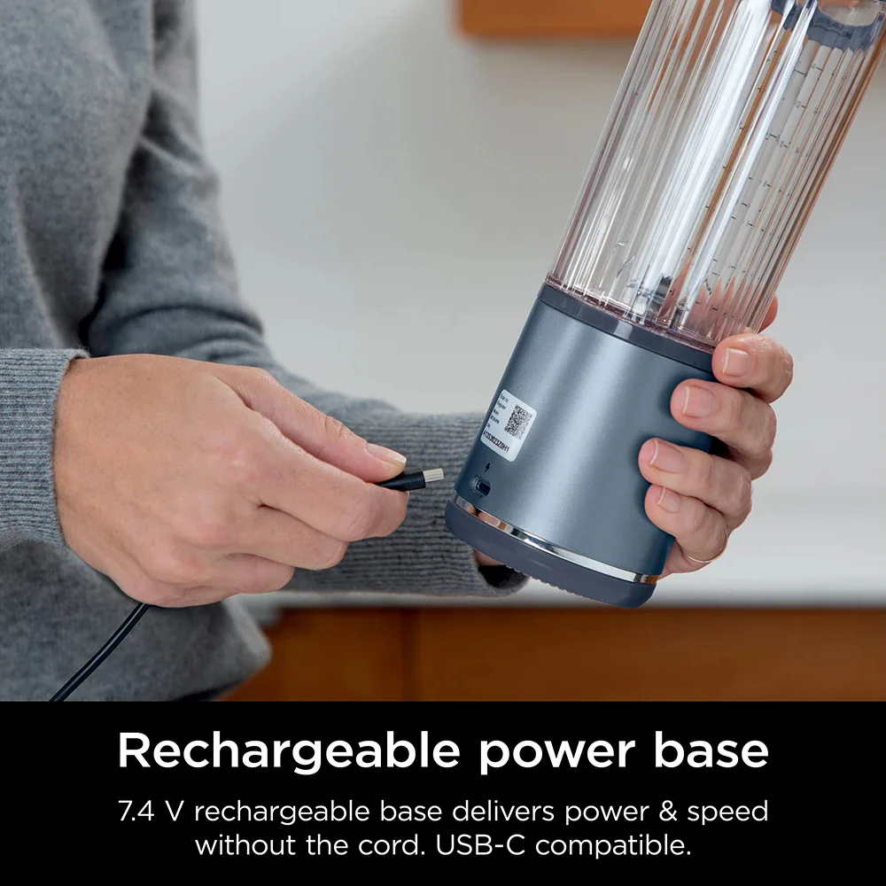 Ninja Blast BC151NV 18 oz Blast Cordless Portable Blender with Leak-Proof Lid - Denim Blue - Image 8
