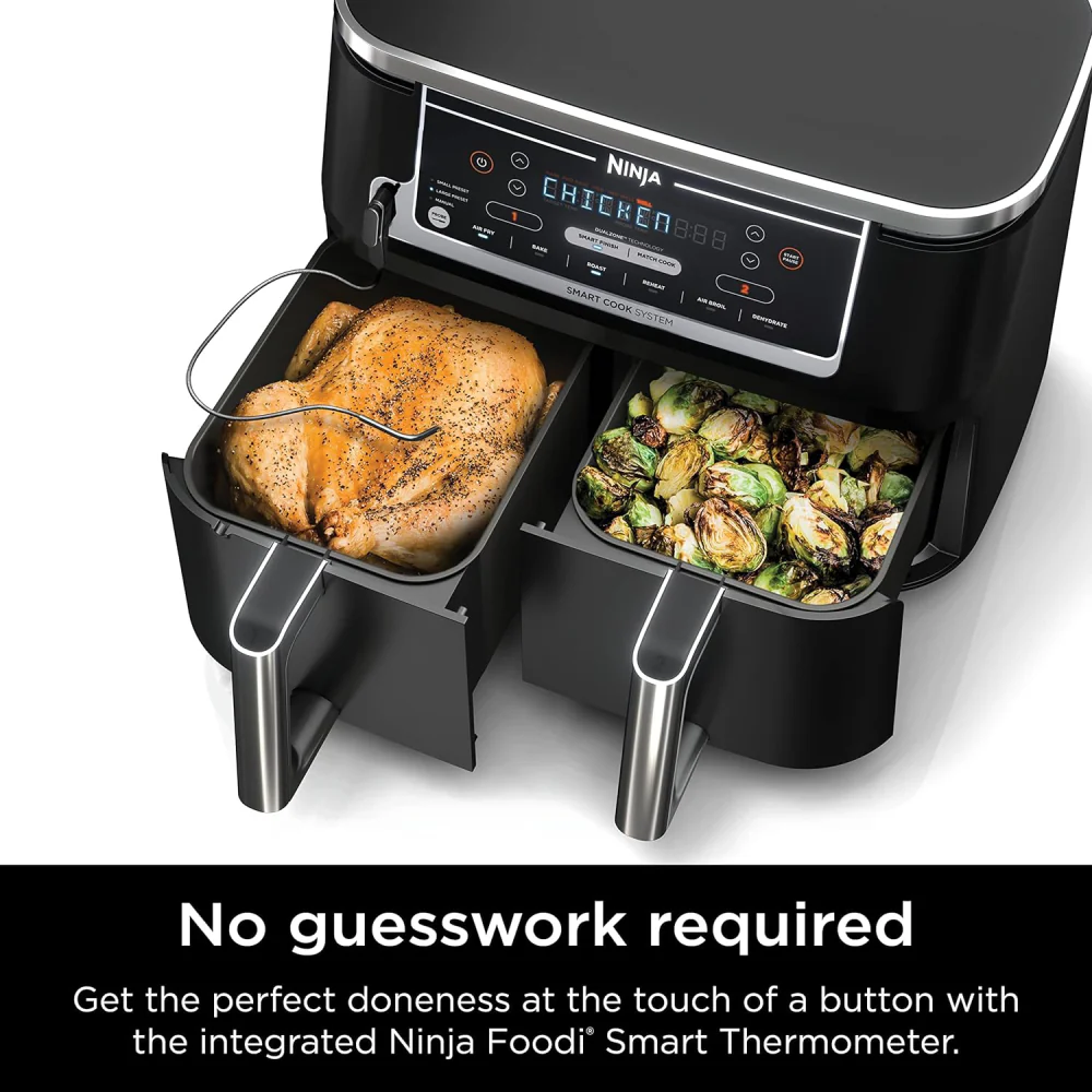 Ninja DZ550 6-in-1 Smart 10 Quart 2-Basket Air Fryer with DualZone Technology - Black - Image 4