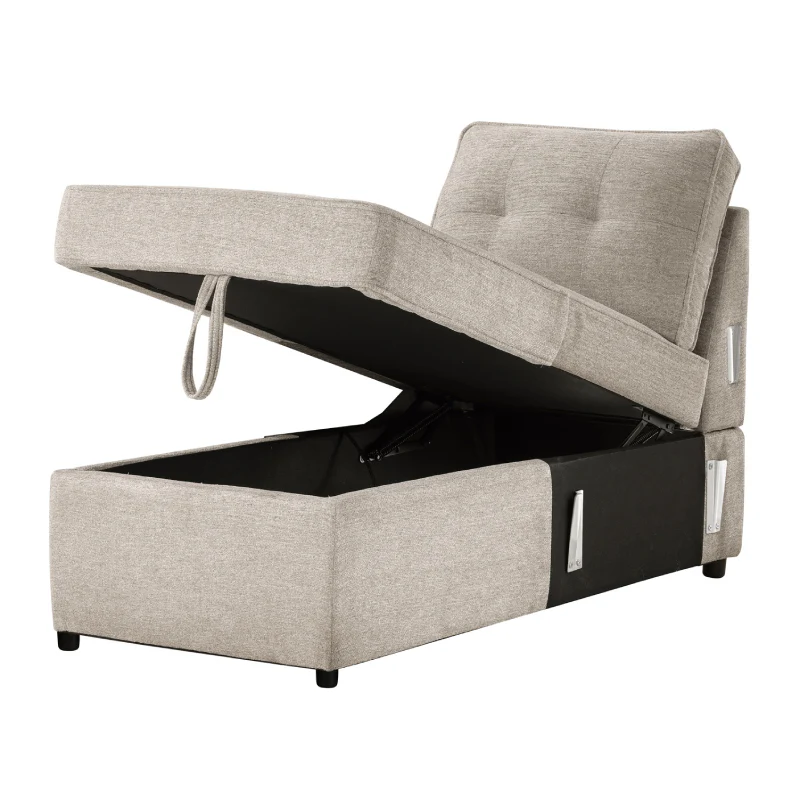 Noah 32.25'' Reversible Storage Chaise by Steve Silver Company - Tan - Image 3