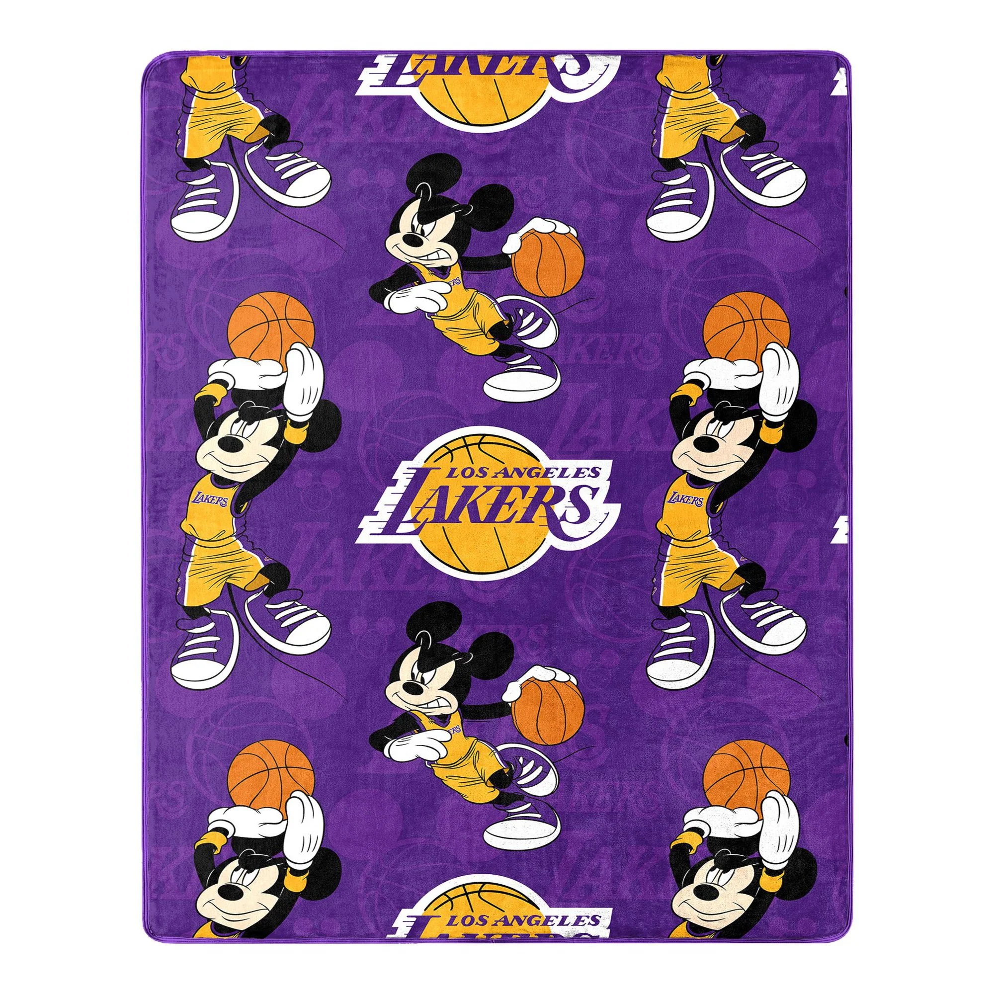 Northwest NBA Los Angeles Lakers Mickey Character Hugger Pillow and Silk Touch Throw Set, Multicolor - Image 2