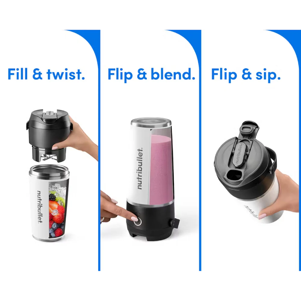 Nutribullet NBPB50350AW Flip Insulated Portable Blender - White - Image 2