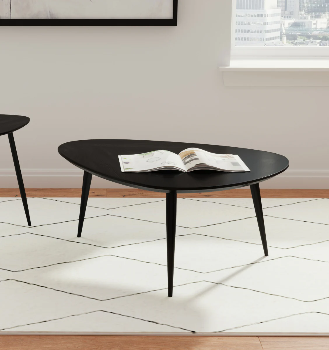 Odessa 39" Triangular Coffee Table by Coaster - Black - Image 6