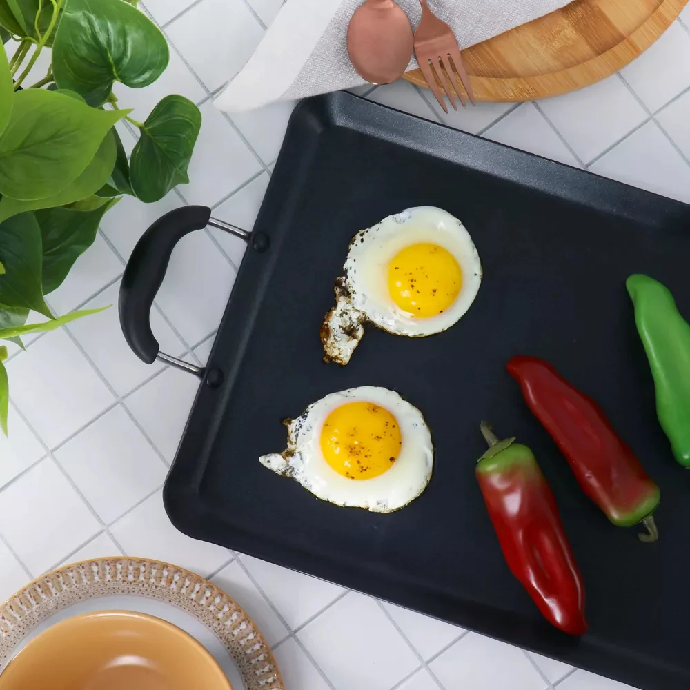 Oster 141075.01 Clairborne Nonstick Double Burner Rectangular Griddle Pan - Gray - Image 5
