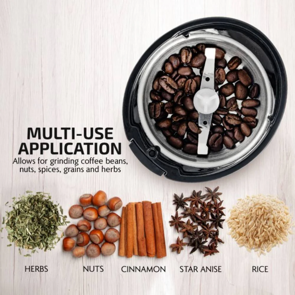 Ovente CG225B One-Touch Electric Coffee Grinder - Black - Image 5