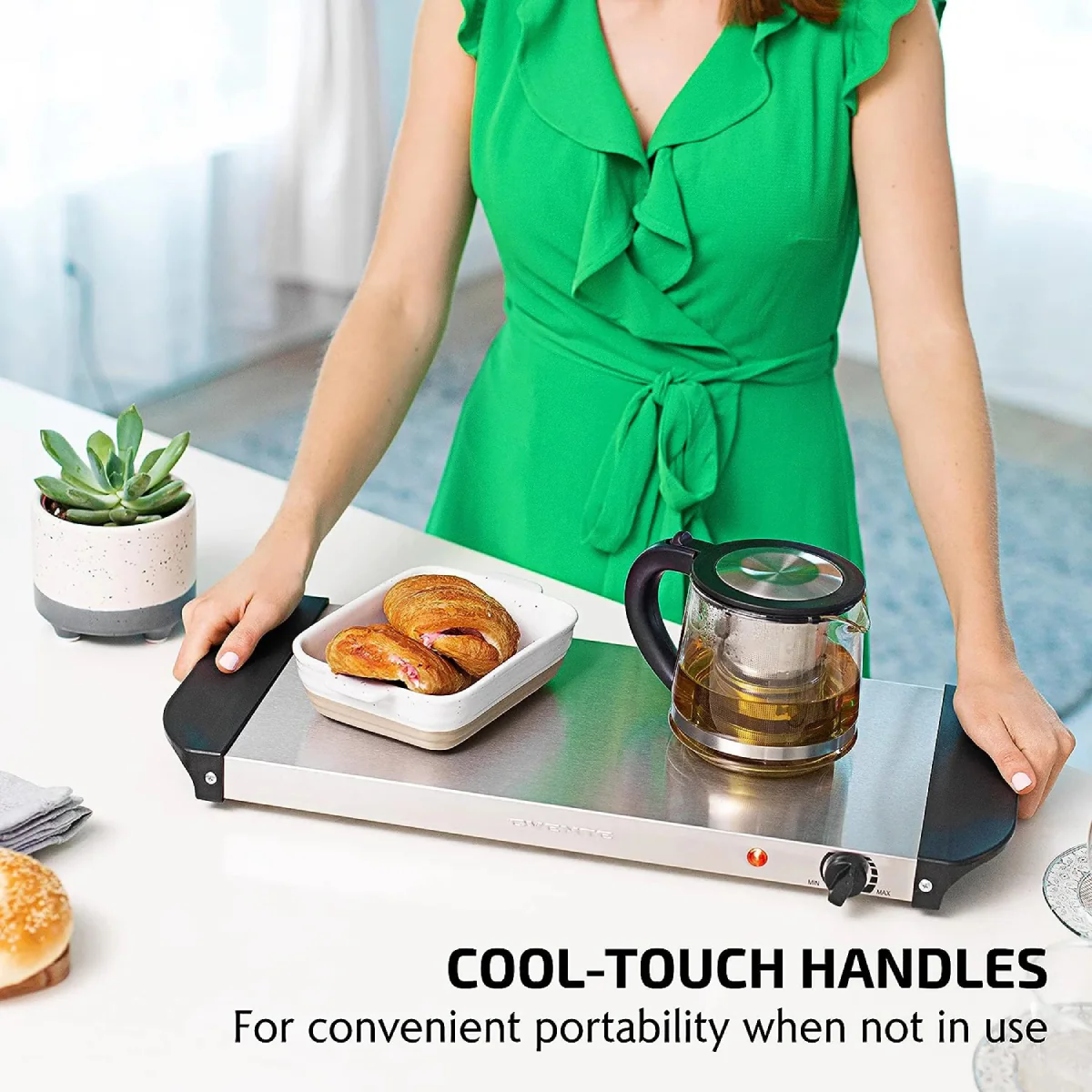 Ovente FW170S Electric Warming Tray - Silver - Image 2